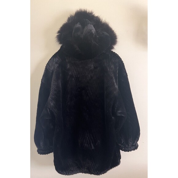 Gallery fox fur trimmed Luxurious hooded coat Small made in USA - Picture 4 of 9